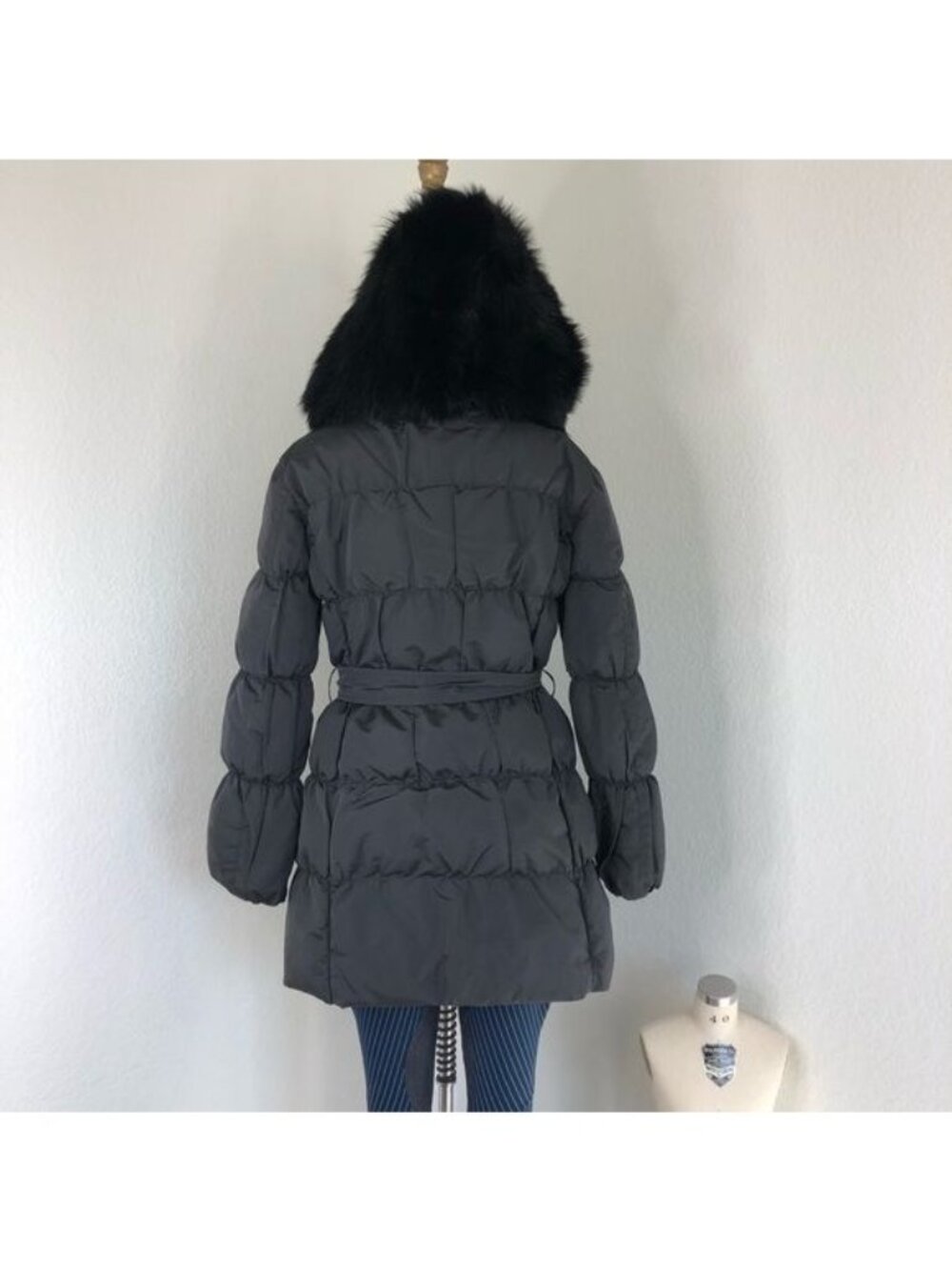 PRADA Down Puffer Belted Coat Raccoon Fur Hood Jacket - Picture 4 of 16